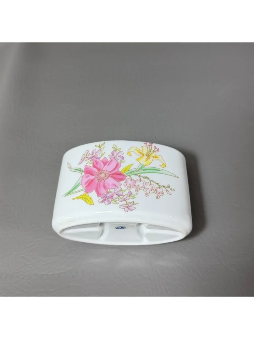 Vintage Japan Floral Ceramic Toothbrush Holder Retro Bathroom Toothpaste Cup